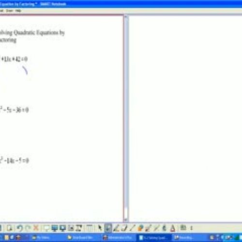 Solving Quadratic Equations by Factoring