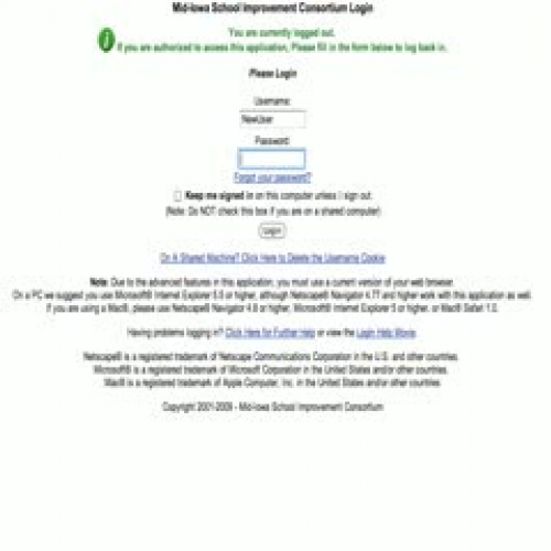 Teacher Log In/Course