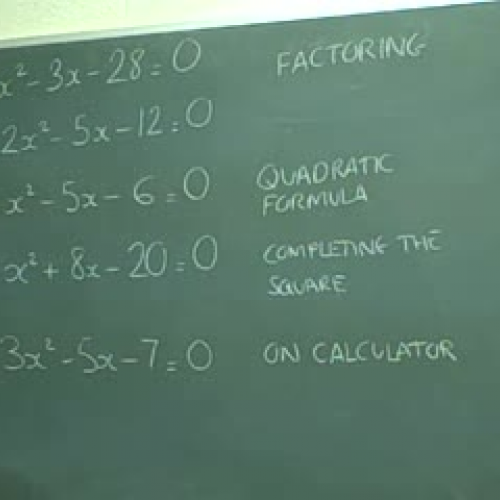 Solving quadratics quiz (4 methods)