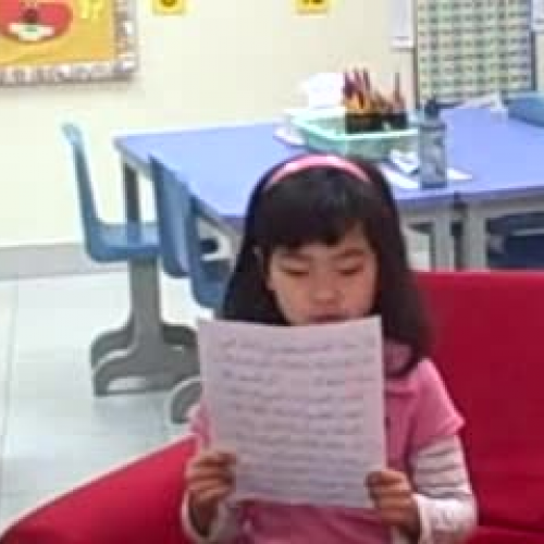 Joanna reads a story that she wrote