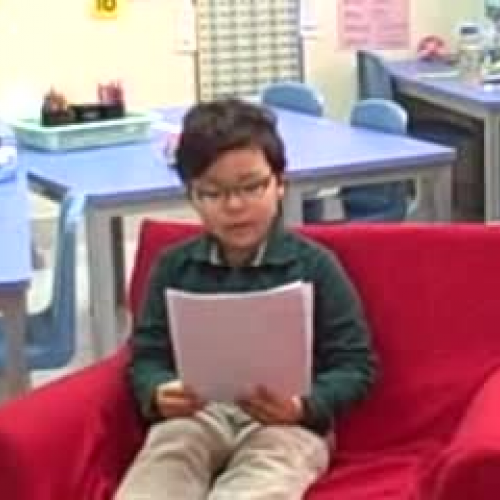 Soo Yoon reads a story that he wrote