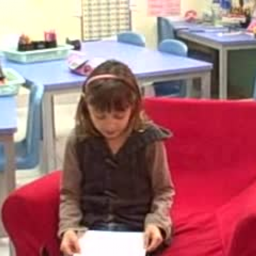 Sunny reads a story that she wrote