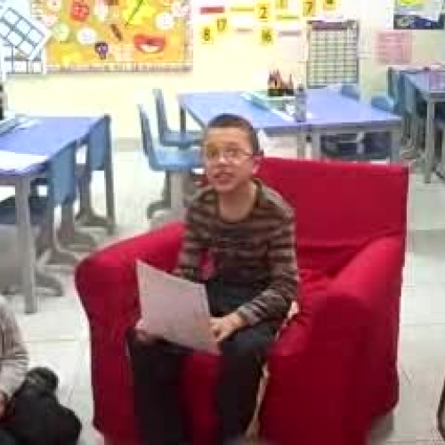 Florian reads a story that he wrote