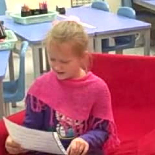 Isabel reads a story that she wrote