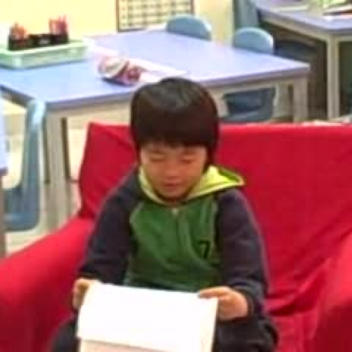 Jung Woo reads a story that he wrote