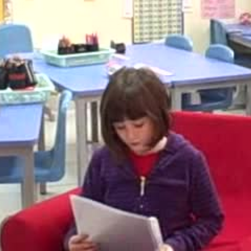 Kate reads a story that she wrote