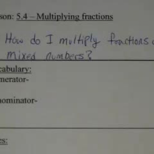 PA Lesson 5.4 - Multiplying Fractions