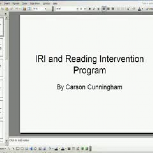 IRI and reading program