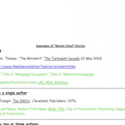 Works Cited Source One