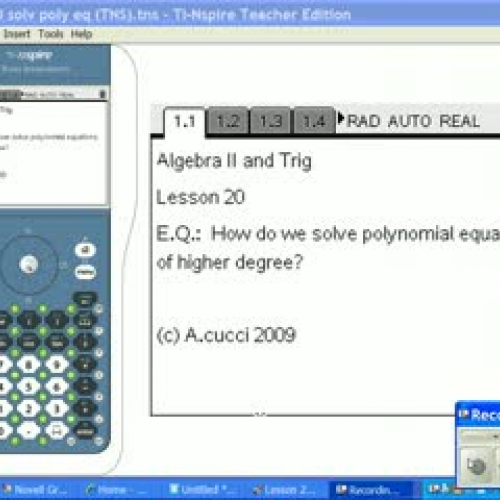Lesson 20 Solving Polynomial Equations