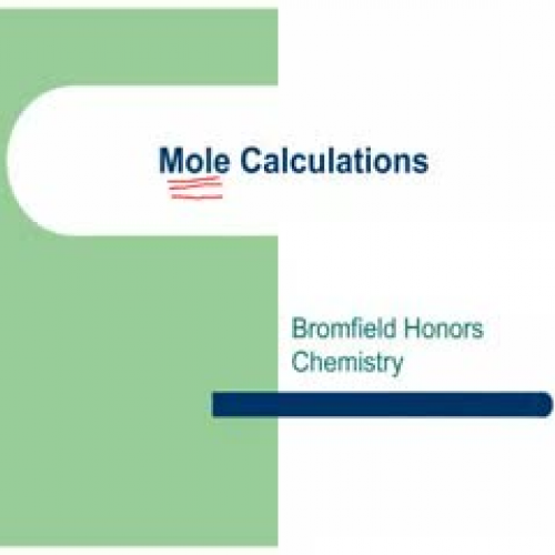 Moles and GFM Calculations