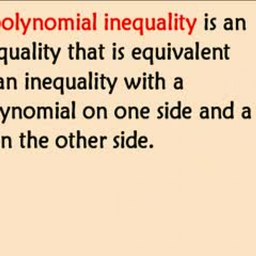 4-9 Solving Polynomial Inequalities