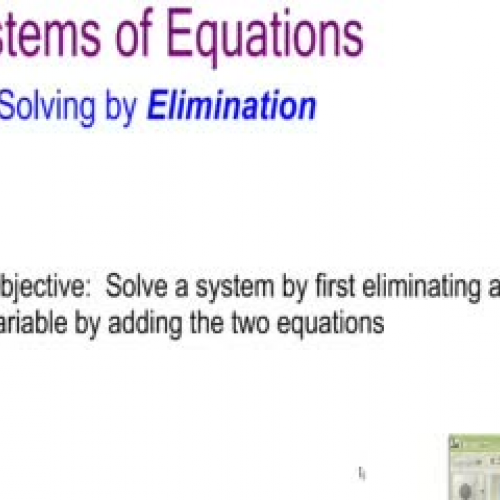 Solve by Elimination