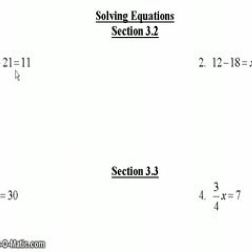 Ch. 3 Review of Solving Equations