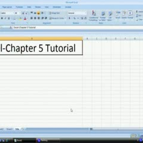 Excel-Chapter 5 Tutorial