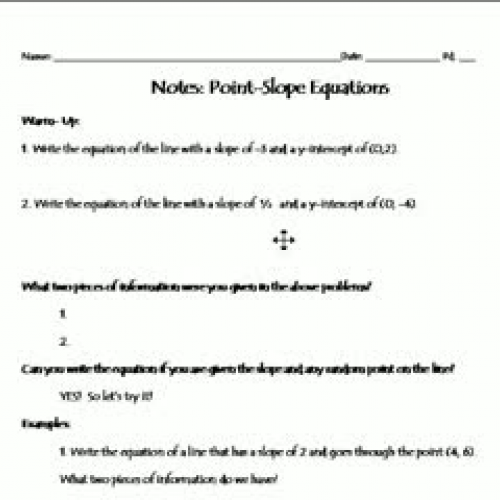 Point Slope Notes