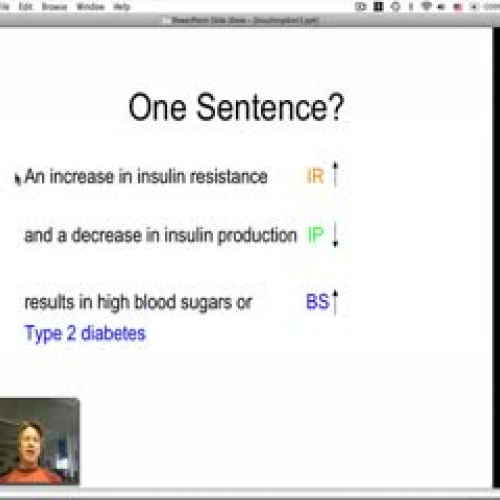 Diabetic One Sentence Answer