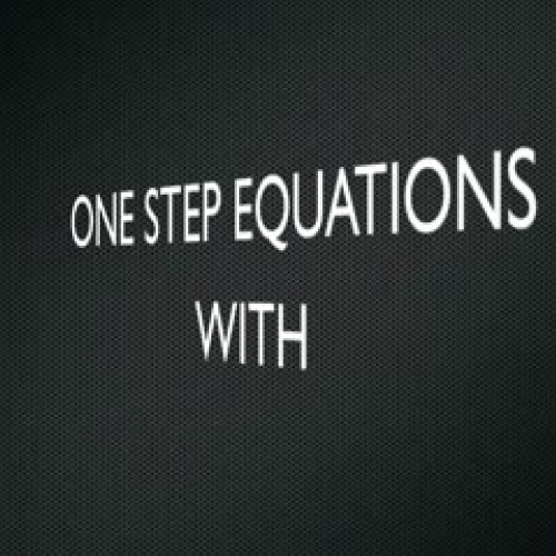 Solving One-Step Equations