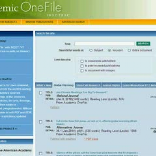 Using Gale's Academic OneFile