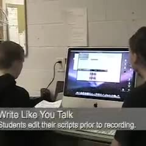 7th grade students podcasting