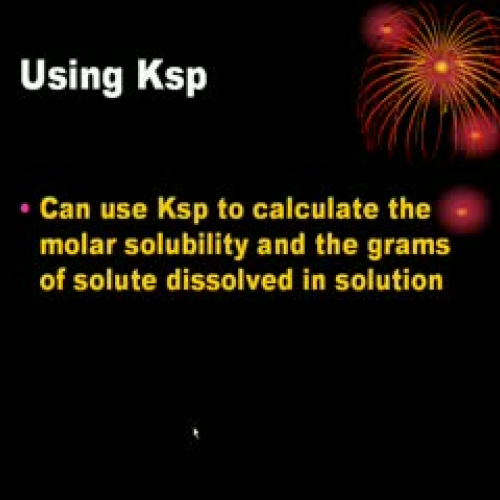 Uses of Ksp