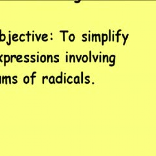 6-3 Sums of Radicals