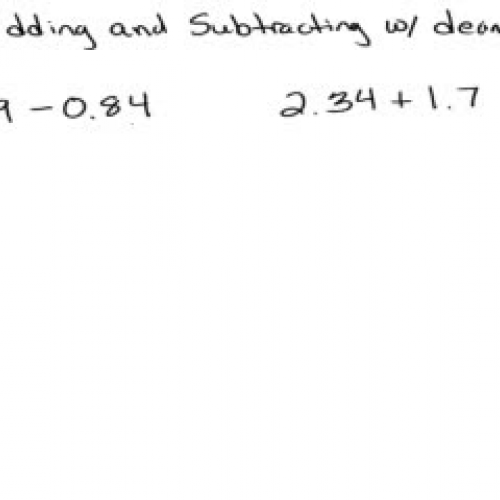 Adding and subtracting with decimals