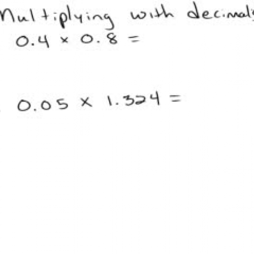 Multiplying wtih decimals