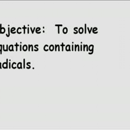 6-5 Equationa Containing Radicals