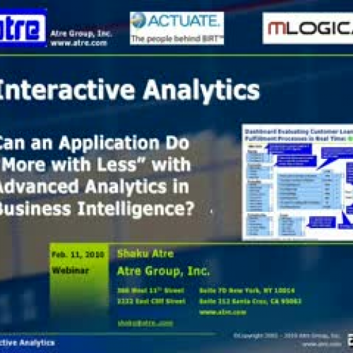 Interactive Analytics - Part 1 of 3