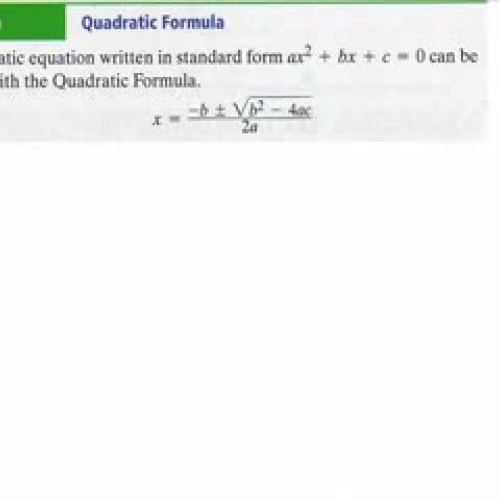 5.8 Quadratic Formula
