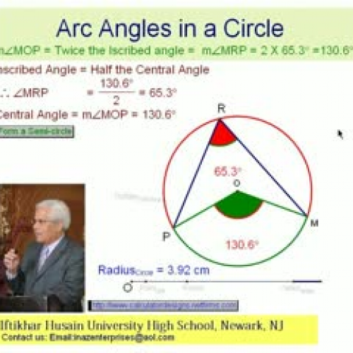 Central &amp; Inscribed Angles in a Circle