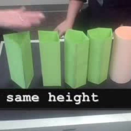 How do prisms of the same height change in su