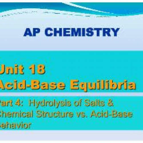 EHS AP Chem Unit 18 part 4 Hydrolysis