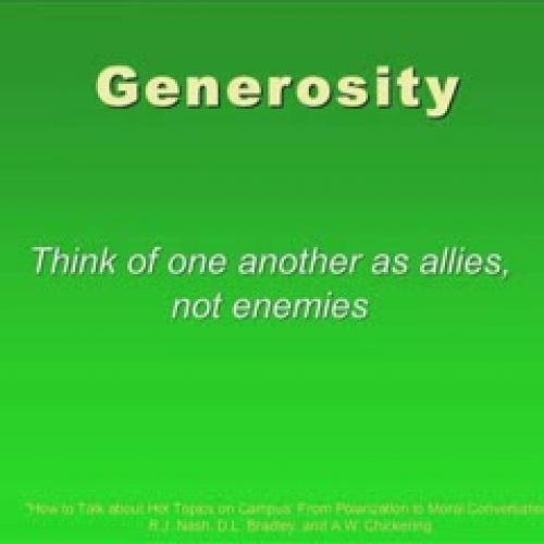 Difficult Dialogues: Generosity