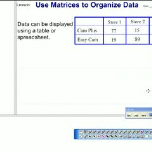 1-8: Use Matrices to Organize Data