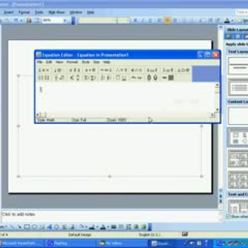 How to add Microsoft Equation