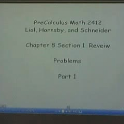 PreCalculus 8.2 Part 1