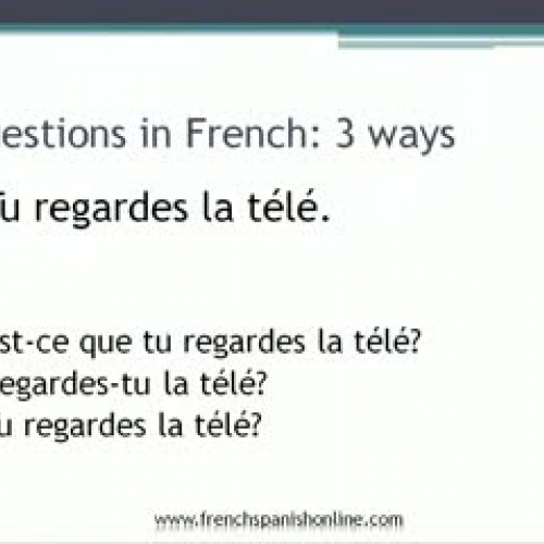 Questions in French I