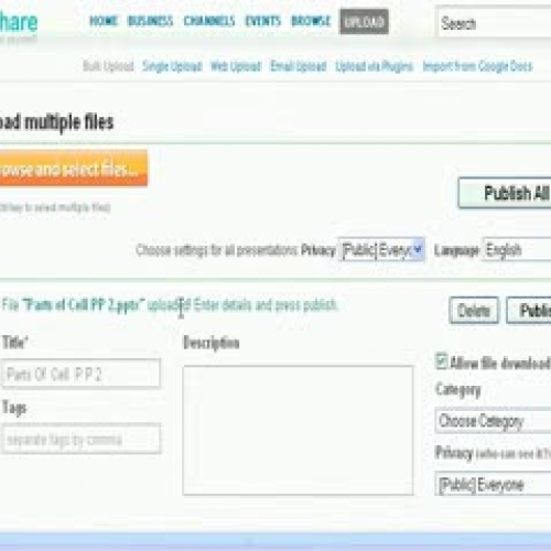 Uploading to SlideShare