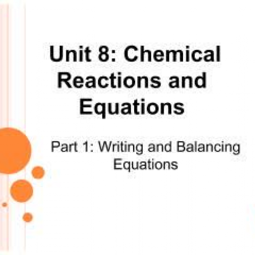 EHS Chem Unit 8 part 1 Balancing equations