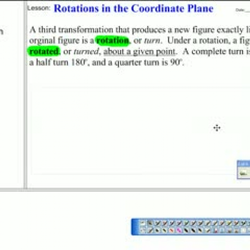 7-3: Rotations in the Coordinate Plane