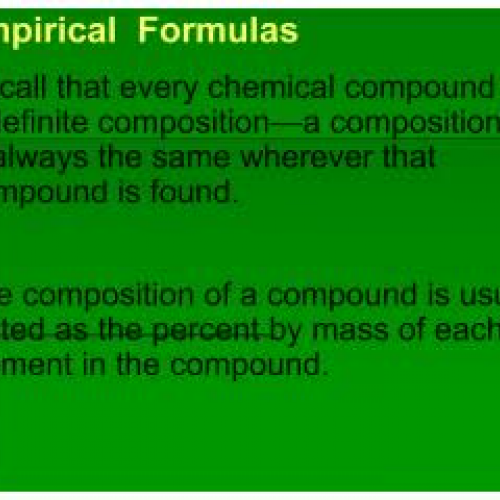 EHS Chem Unit 9 part 3 empirical formulas