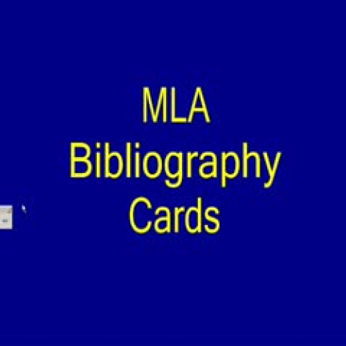 Bibliography Cards