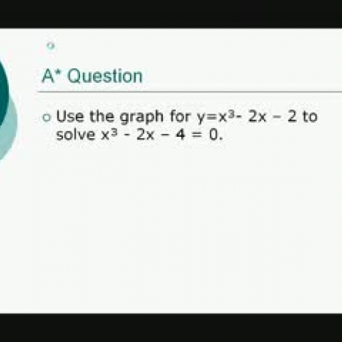Solving a quadratic or cubic given another gr