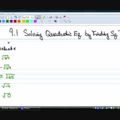 9.1 Solving Quadratics with Square Roots