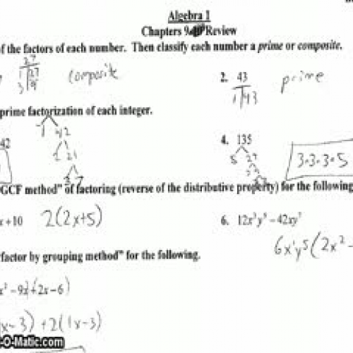 Ch. 9 Review Worksheet KEY