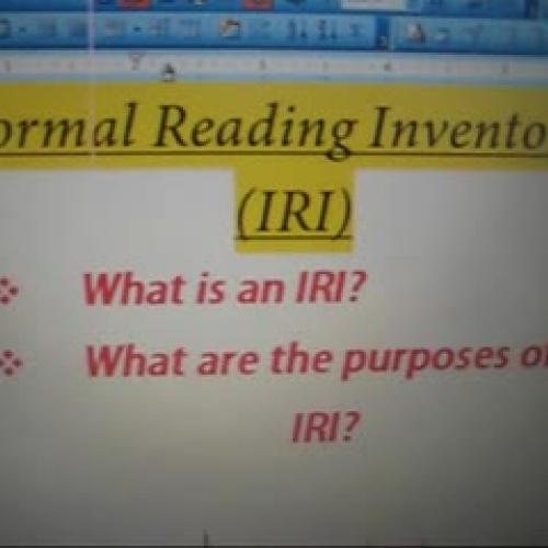 Informal Reading Inventory Administration