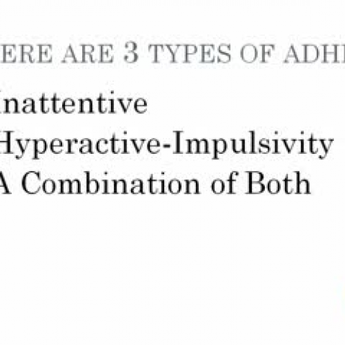 Characteristics of ADHD