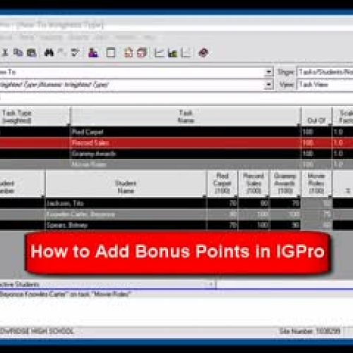 Creating Bonus Points in the IGPro Grade Book